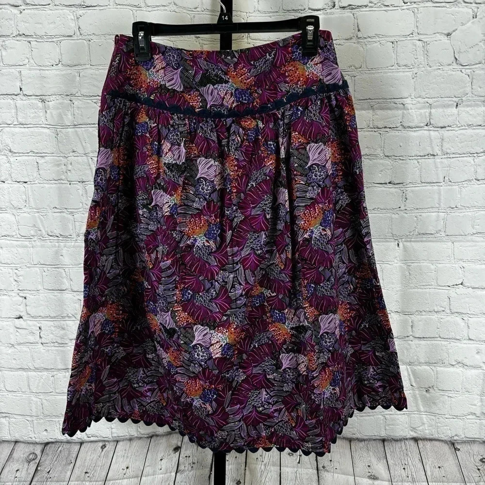 Kika Vargas X Target Coral Reef Scallop Edge Midi Skirt Size 8 - Picture 6 of 8